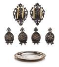 A Set of Six Dutch Silver Miniature Wall Sconces