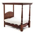 A Burlwood Veneered Tester Bed