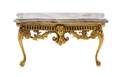 A Neoclassical Style Gilt Metal and Marble Console Table