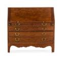 A Federal Style Mahogany and Satinwood Slant Front Secretary