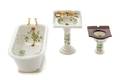 An English Porcelain ThreePiece Bath Set