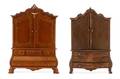 Two Dutch Style Armoires