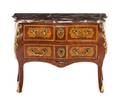 A Louis XV Style Gilt Metal Mounted Commode