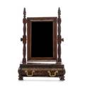 A Queen Anne Style Simulated Burlwood Dressing Mirror