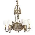 A Neoclassical Gilt Metal SixLight Chandelier