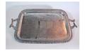 1130 Large DoubleHandled Silverplated Footed Tray wit
