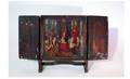1128 Antique Continental WoodFramed Triptych after Va