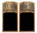 A Pair Louis XVI Style Giltwood Trumeau Mirrors