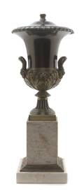 A Neoclassical Brass and Marble Table Lamp