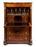 A French Empire Gilt Metal Mounted Mahogany and Fruitwood Secretaire a Abattant