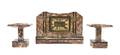 An Art Deco Marble ThreePiece Clock Garniture