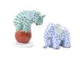 Two Herend Porcelain Elephant Figures