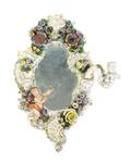 A German Porcelain Girandole Mirror