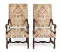 A Pair of Henry II Style Walnut Armchairs