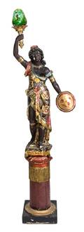 A Venetian Painted Figural Torchere