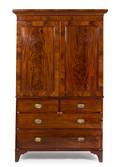 A Regency Mahogany Linen Press