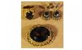113 Ladies 14KT Yellow Gold Smoky Topaz 4 Piece Set I