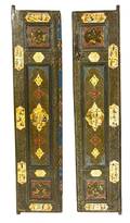 A Pair of Qajar Painted Wood Doors