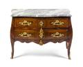 A Louis XV Gilt Bronze Mounted Parquetry Commode