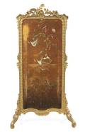 A Louis XV Style Giltwood and Painted Fabric Firescreen