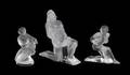 Three Lalique Molded and Frosted Glass Figures