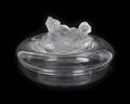 A Lalique Molded and Frosted Glass Lidded Center Bowl