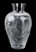 A Lalique Molded and Frosted Glass Vase