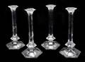 A Set of Four Val St Lambert Glass Candlesticks