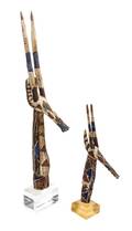 Two African Carved and Polychrome Wood Figures of Antelopes