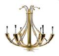 A Brass and Steel Six Light Chandelier