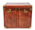 A Vintage Brass Bound Leather Trunk