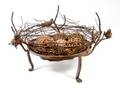 A Wrought Iron Birds Nest Form Bowl