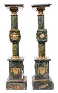 A Near Pair of Marble and Gilt Bronze Mounted Pedestals