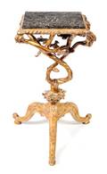 A Carved Giltwood and Marble Top Side Table