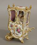 68 MEISSEN STYLE PORCELAIN SEDAN CHAIRPossibly German
