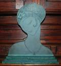 1053A Etched Green Glass Sculpture of a Flapper