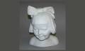 66 White Marble Bust of Laughing Young Girl with Ribbo