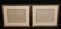 Pair of Framed Female Nude Conte Sketches