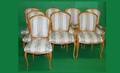 1168 Set of 8 Finely Upholstered Provincial Carved Din