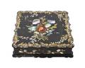 A Victorian Black Lacquer and Mother of Pearl Inlaid Jewelry Box