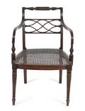 A Regency Style Mahogany Open Arm Chair