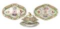 Three Pieces of Chinese Export Rose Medallion Porcelain