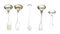 Four English Silver Mustard Ladles