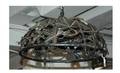 117 Domed Chandelier in Metal Palmate Leaf Form