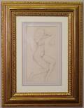 Frederick Stratton Nude Stretching Pencil Study