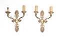 A Pair of Empire Style Gilt Bronze TwoLight Sconces
