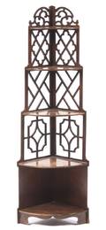 A Georgian Style Mahogany Corner Etagere
