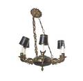 An Empire Style Gilt and Patinated Metal SixLight Chandelier