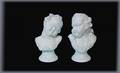 97 Pair of Italian Porcelain Carved Busts by Pustelli