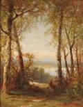 James David Smillie American 18331909 Woman Admiring an Autumn Vista